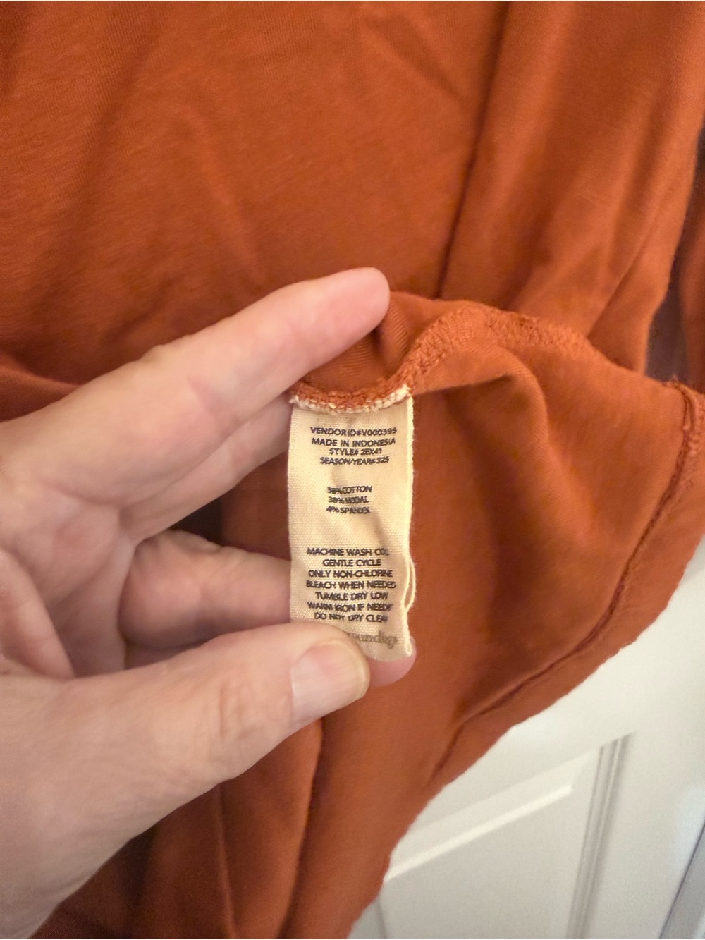 Soft Surroundings Rust Wrap-Style Long Sleeve Top - Picture 4 of 4